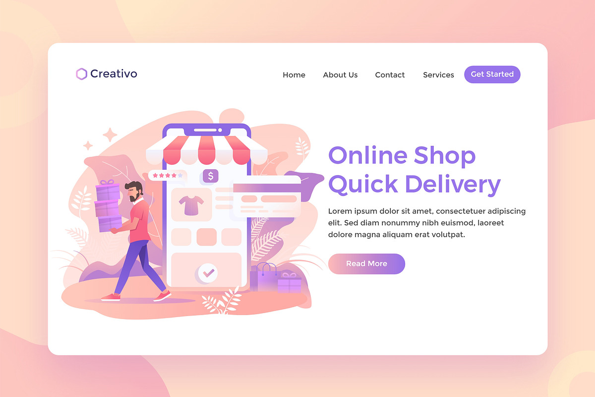 Online Shopping, Delivery Service in Web Elements - product preview 8