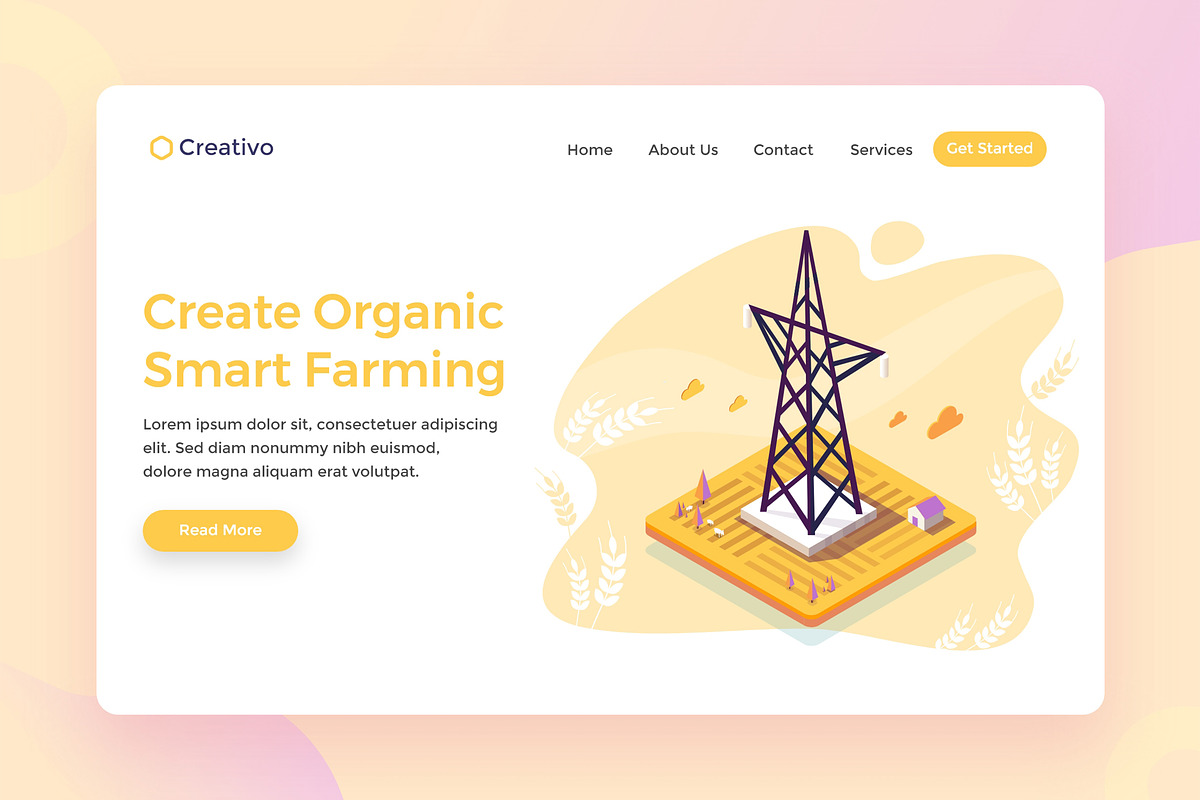 Organic Smart Farming Website in Web Elements - product preview 8