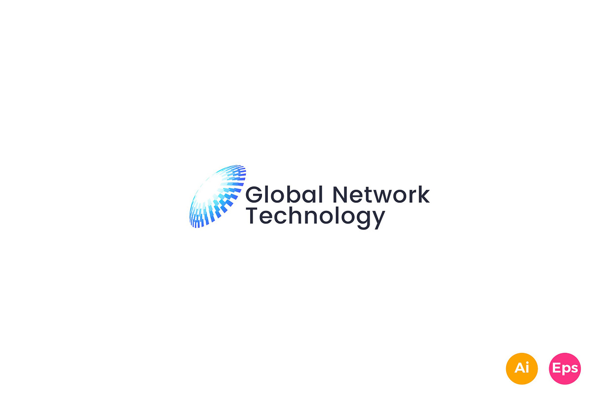 Global Network Technology Logo in Logo Templates - product preview 8