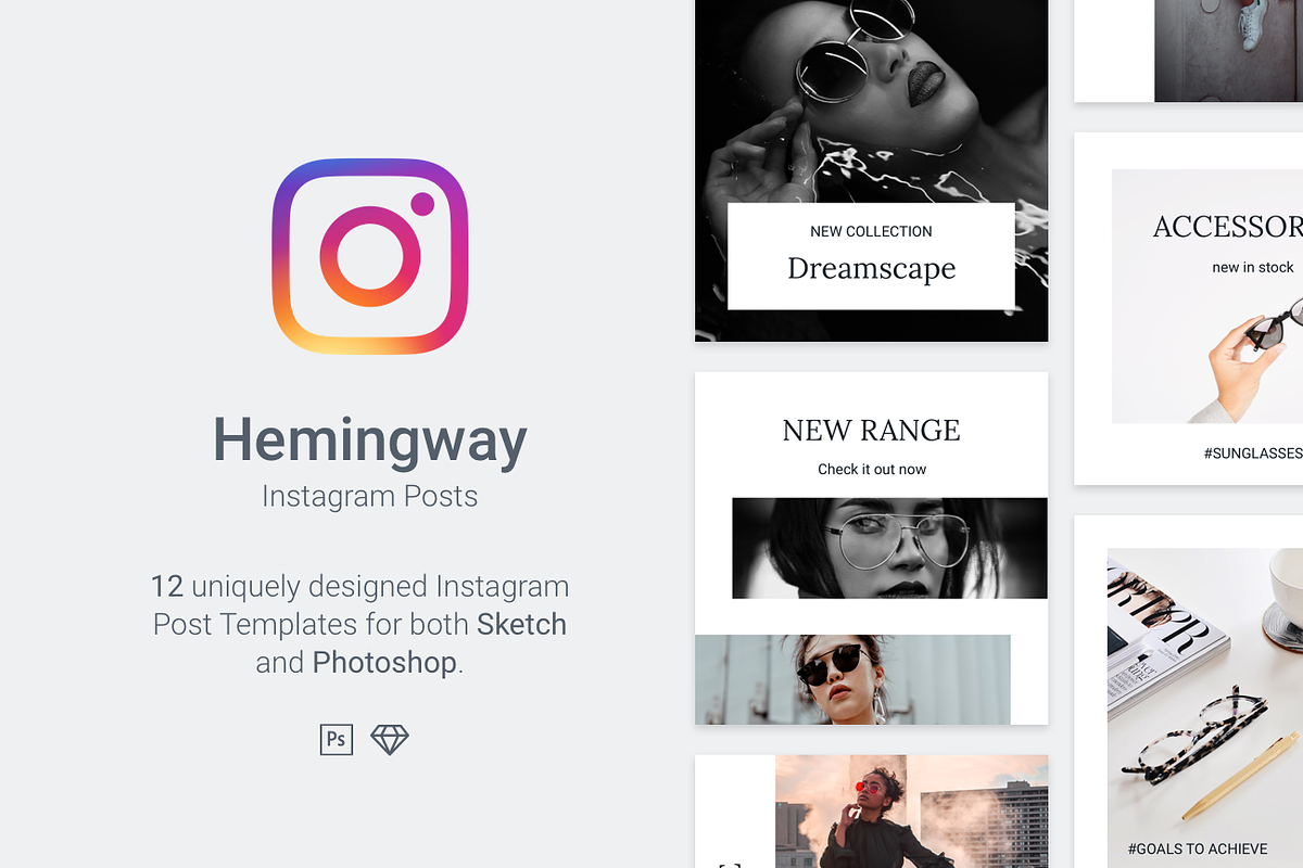 Hemingway Instagram Post Template in Instagram Templates - product preview 8