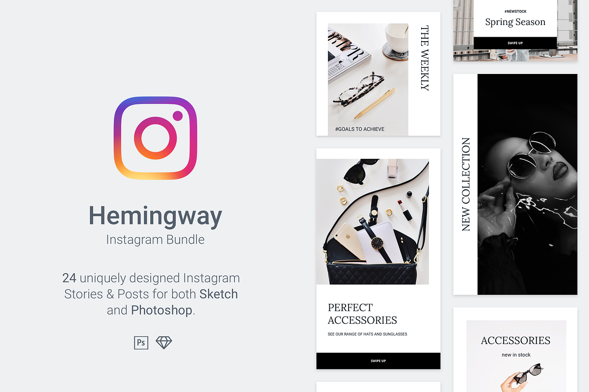 Hemingway Instagram Bundle in Instagram Templates - product preview 8