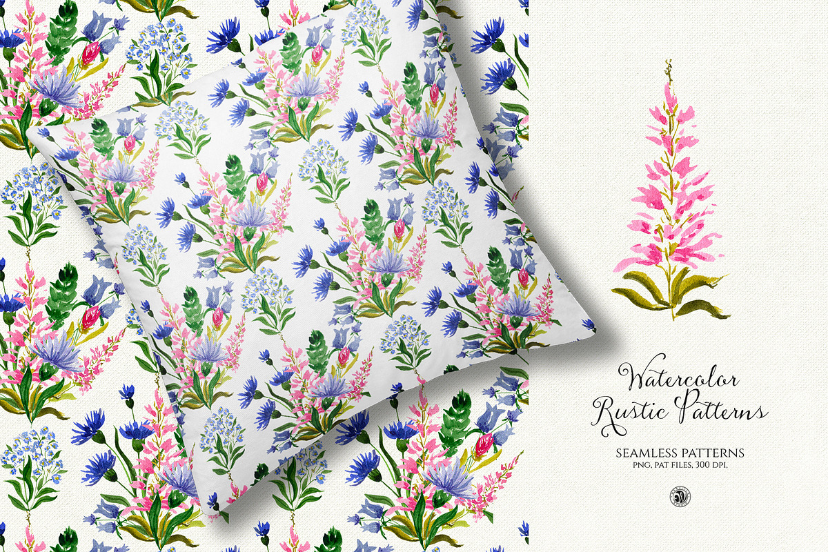 Watercolor Rustic Patterns in Patterns - product preview 8