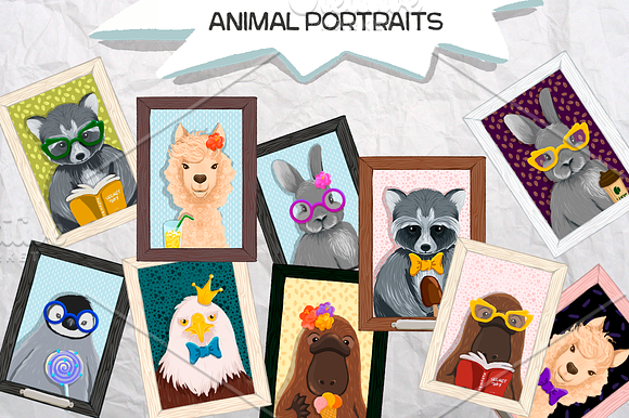 Animal Portraits Constructor in Illustrations - product preview 7