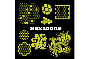 Hexagons - vector set