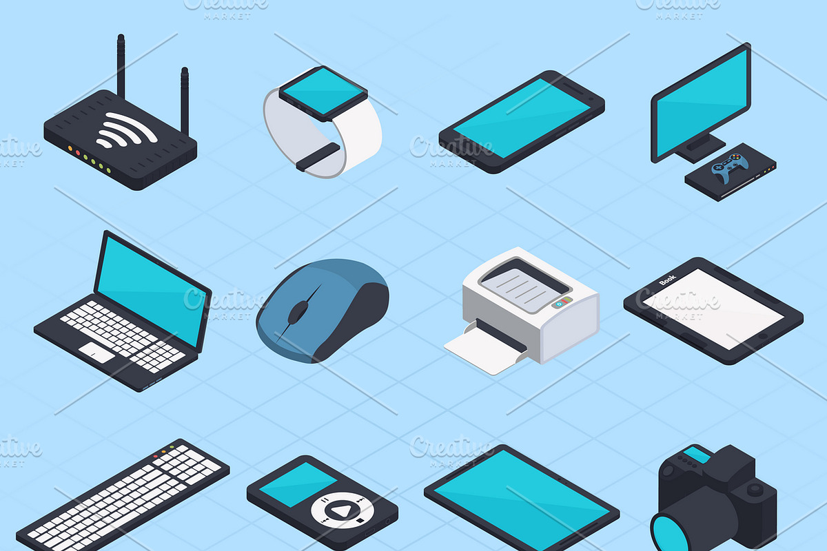 Isometric wireless mobile devices in Icons - product preview 8