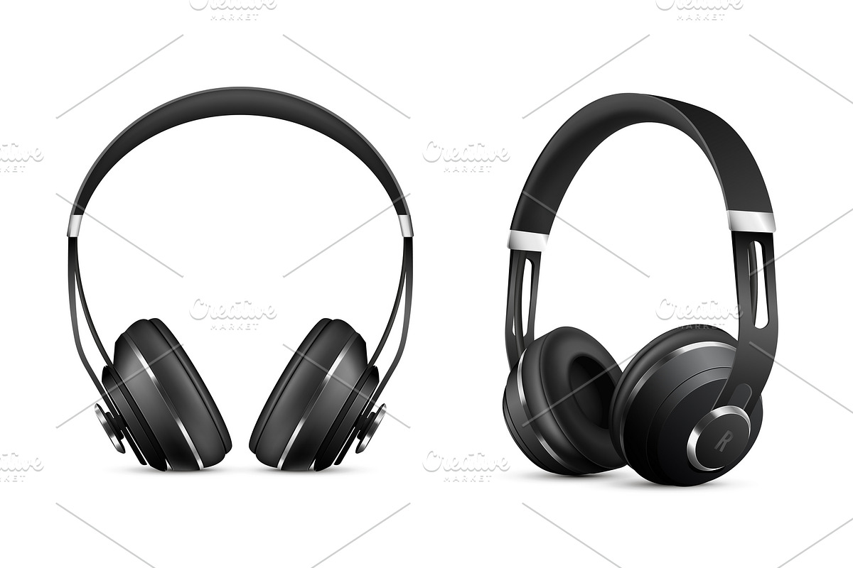 Wireless headphones realistic set in Illustrations - product preview 8