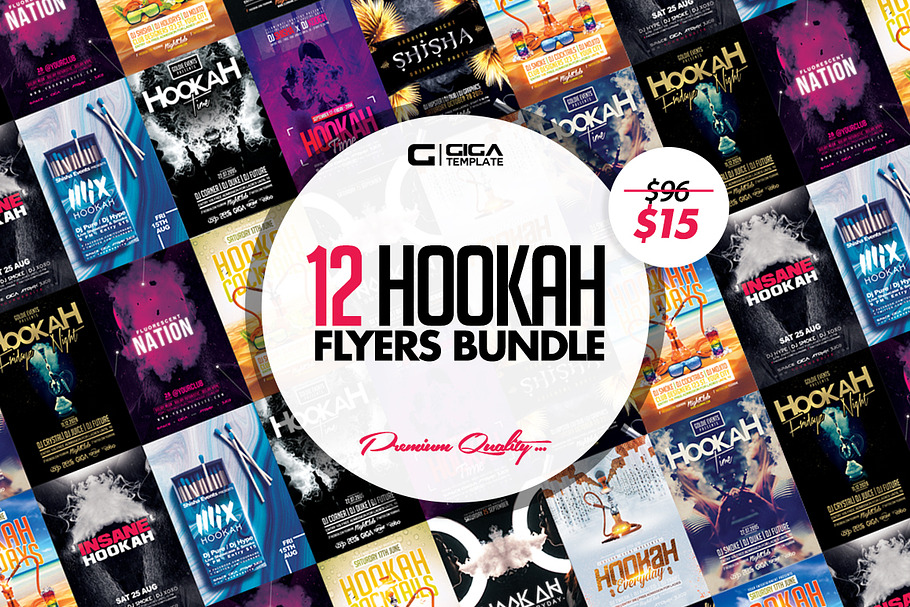 12 Hookah Flyers | Premium Bundle