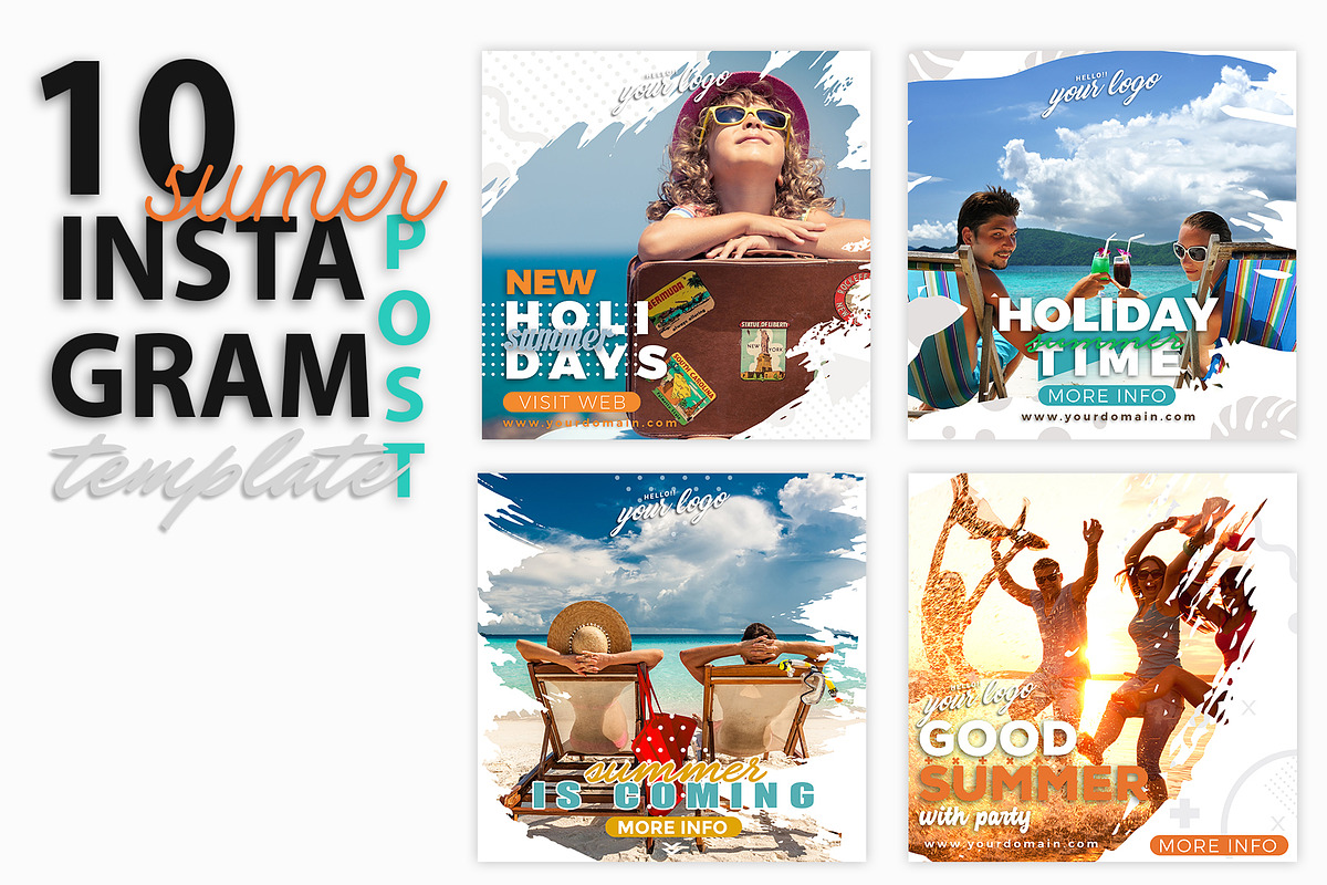 instagram Post Template-Summer in Instagram Templates - product preview 8