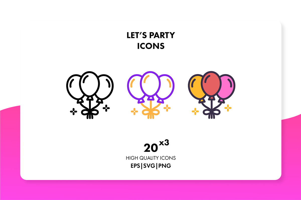 Let's Party Icons in Birthday Icons - product preview 8