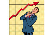 joyful businessman growth chart