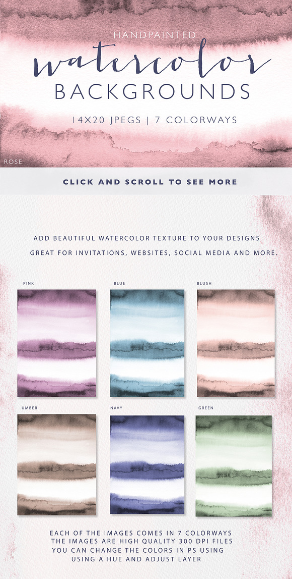 Watercolor Backgrounds Collection in Textures - product preview 1