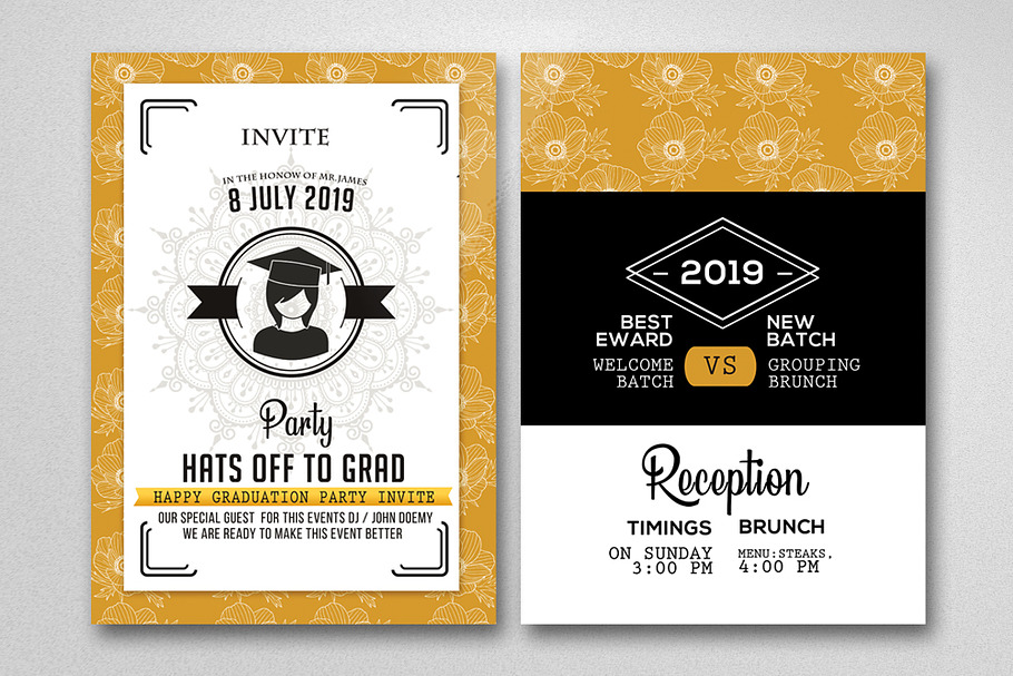 Two Sided Graduation Party Invites in Card Templates - product preview 8