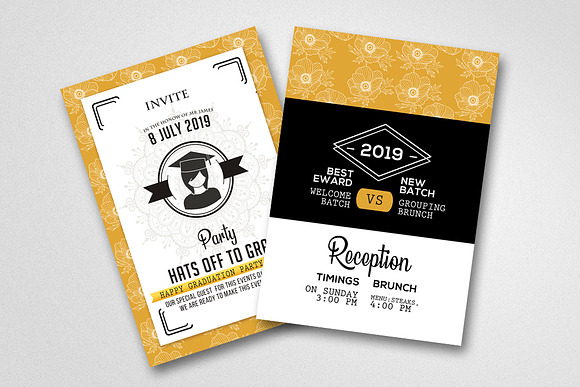 Two Sided Graduation Party Invites in Card Templates - product preview 1
