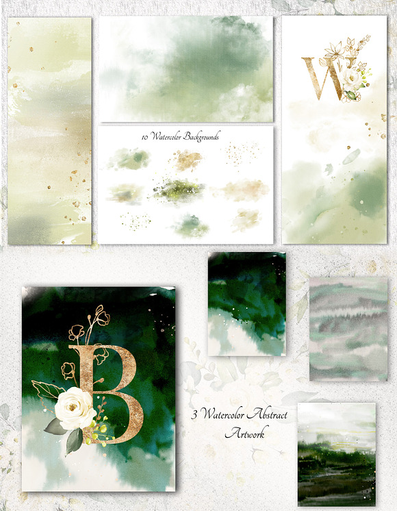 White roses. Watercolor floral set in Illustrations - product preview 3