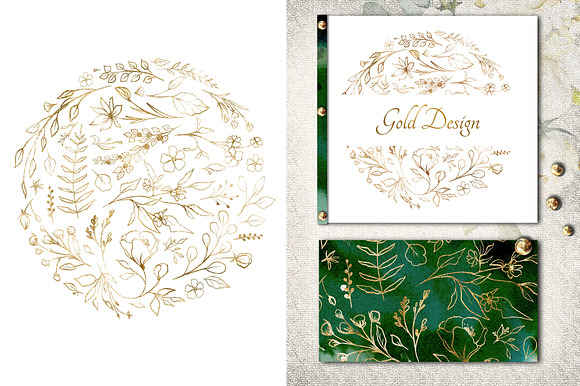 White roses. Watercolor floral set in Illustrations - product preview 11