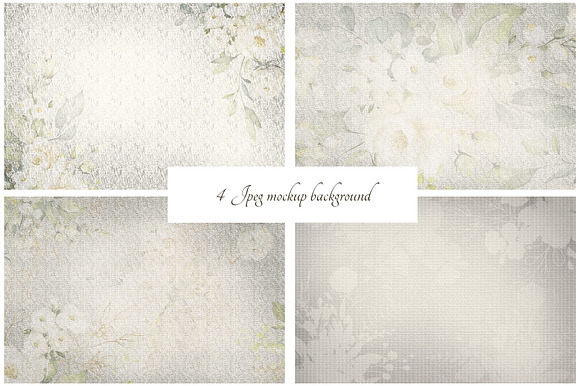 White roses. Watercolor floral set in Illustrations - product preview 12