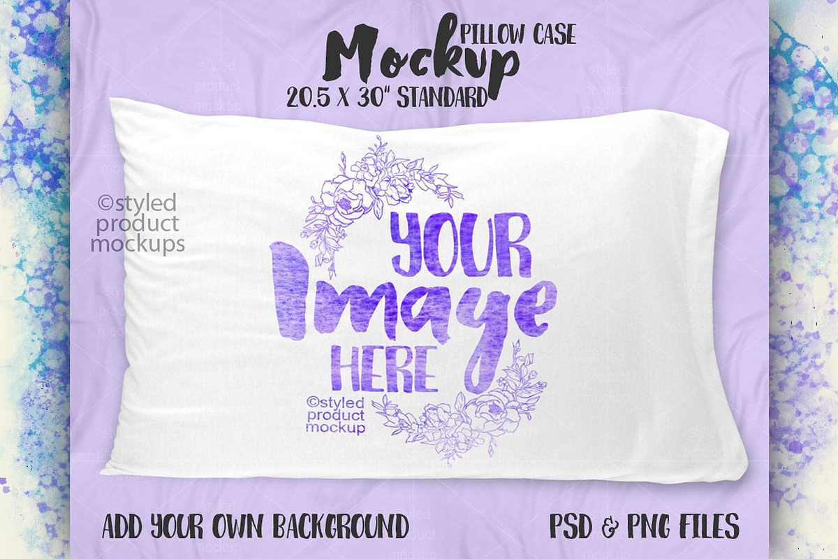 Standard size pillow case mockup in Product Mockups - product preview 8