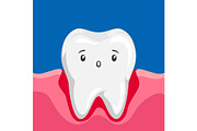 Illustration of sick tooth with