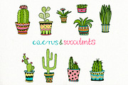 Doodle Cactus Vector collection