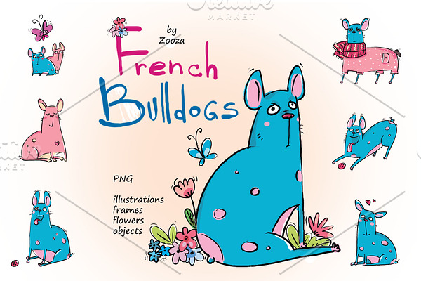 French Bulldogs - sticker pack