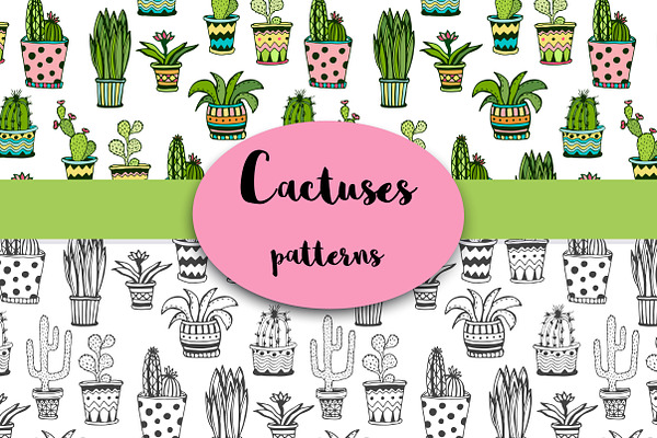 Cute Cactuses Pattern Vector art