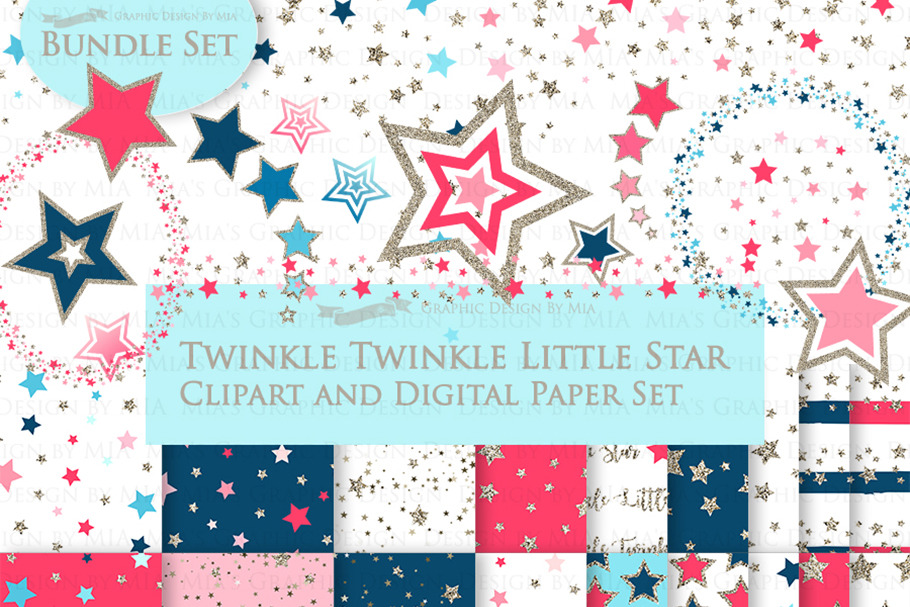 Red Blue Silver Stars in Illustrations - product preview 8