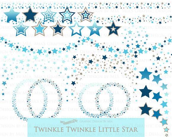 Red Blue Silver Stars in Illustrations - product preview 3