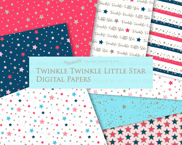 Red Blue Silver Stars in Illustrations - product preview 6