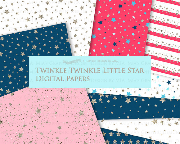 Red Blue Silver Stars in Illustrations - product preview 7
