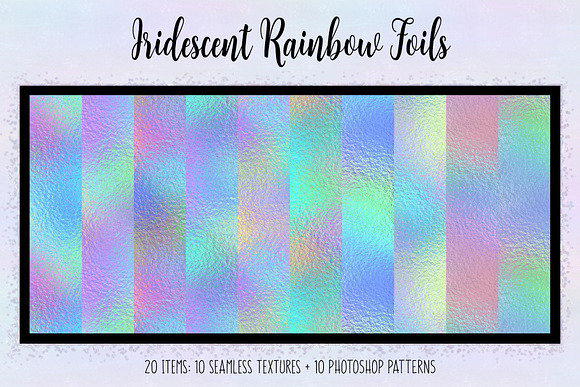 Iridescent Rainbow Foils in Textures - product preview 4