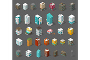 Buildings city set. Isometric top