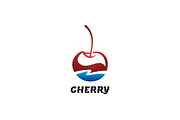 Water Cherry Fruit Logo Template