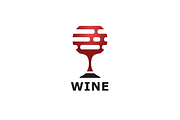 Red Wine Glass Logo Template