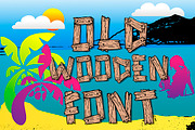 Summer old wooden font