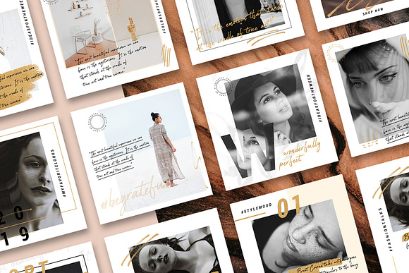 PS & Canva #InstaGold Bundle 60% OFF in Instagram Templates - product preview 2
