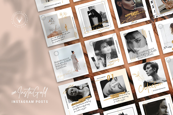 PS & Canva #InstaGold Bundle 60% OFF in Instagram Templates - product preview 7