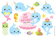 Cute Baby Narwhal or Whale Unicorn