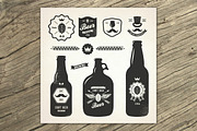 Craft brewery labels and elements.