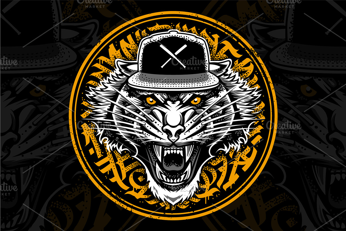 Tiger in Snapback Vector Art in Illustrations - product preview 8