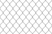 Glossy metal chain link fence