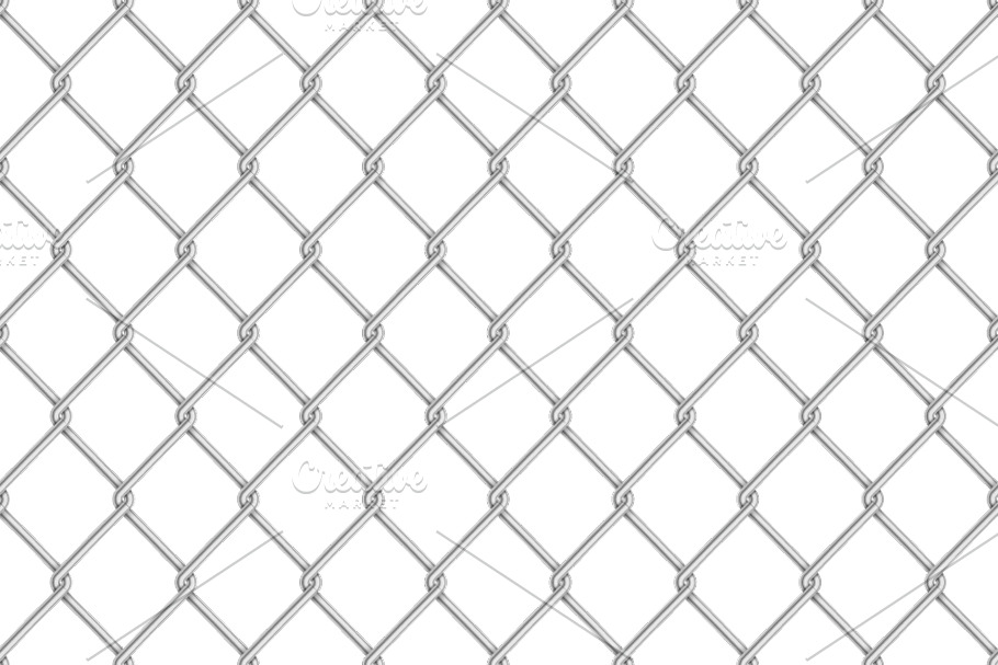Glossy metal chain link fence