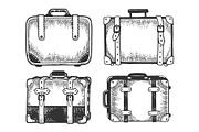 Suitcase travel bag sketch vector