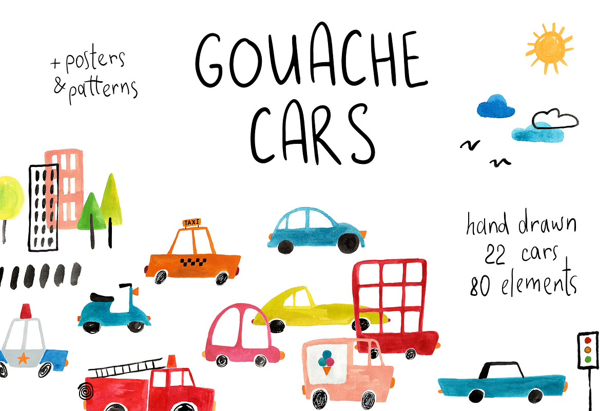 Gouache Cars in Graphics - product preview 8
