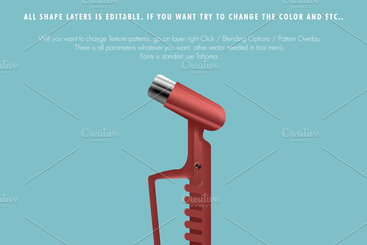 Fire Hammer Vector PSD in Objects - product preview 8