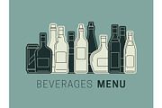 Beverages menu with bottles
