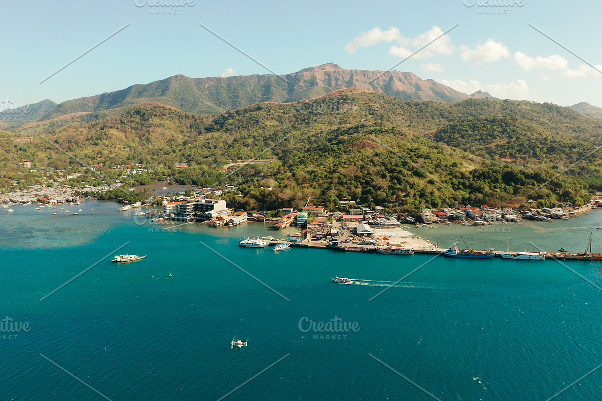 Sea port on the island of Busuanga in Graphics - product preview 8