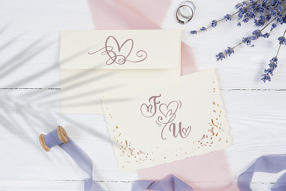 Wedding Heart Monogram Font in Monogram Fonts - product preview 1