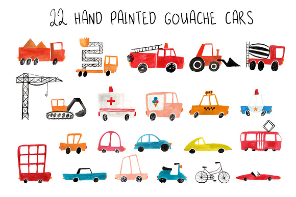 Gouache Cars in Graphics - product preview 8