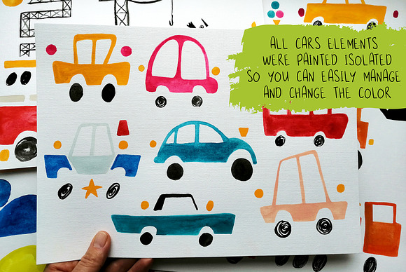 Gouache Cars in Graphics - product preview 9