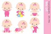 Baby Girl Set Vector and PNG